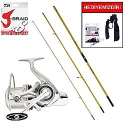 Okuma Makaira Surf 4,50 cm 100-250&Daiwa Emblem 35 CW 4000 QD Kurşun Arkası Set - Daiwa