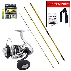 Okuma Makaira Surf 4,50 cm 100-250&Shimano Saragosa SW 5000 XG Kurşun Arkası Set - Shimano
