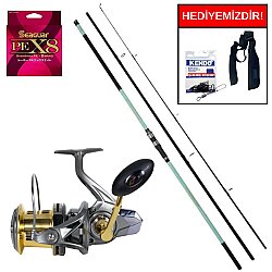 Okuma Salina II Surf 420cm 100-250gr&Remixon Avenger 9000 7+1 Kurşun Arkası Set - Okuma