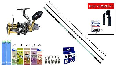 Okuma Salina II Surf 420cm 100-250gr&Remixon Avenger 9000 7+1 Surf Makara Surf Seti - 1