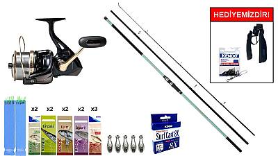 Okuma Salina II Surf 420cm 100-250gr&Remixon Venom 8000 5+1BB Surf Seti - 1