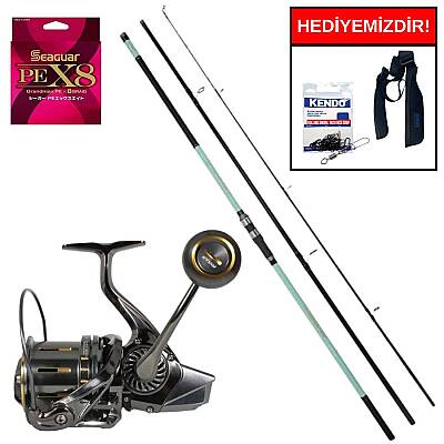 Okuma Salina II Surf 420cm 100-250gr&Ryuji Momentum 10000 Silver UV 11+1BB Kurşun Arkası Set - 1