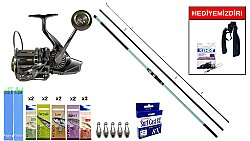 Okuma Salina II Surf 420cm 100-250gr&Ryuji Momentum 10000 Silver UV 11+1BB Surf Seti - Okuma