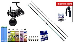 Okuma Salina II Surf 420cm 100-250gr&Savage Gear SGS8 8000 FD 8+1BB Surf Seti - Okuma