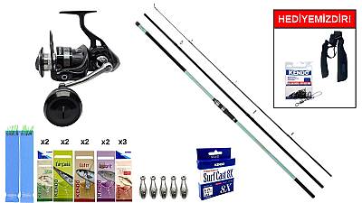 Okuma Salina II Surf 420cm 100-250gr&Savage Gear SGS8 8000 FD 8+1BB Surf Seti - 1
