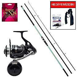 Okuma Salina II Surf 420cm 100-250gr&Savage Gear SGS8 8000 FD 8+1BB Surf Seti - Okuma