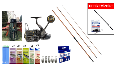  Okuma Trio Rex Surf 450cm& Ryuji Momentum 10000 Silver Surf Seti - 1