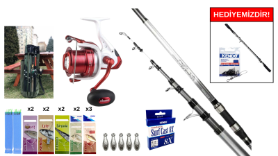 Okuma Wave Power Tele Surf 4.20 cm 100-200 gr&Okuma Wave X-6000 3+1BB Surf Seti - 1