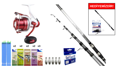Okuma Wave Power Tele Surf 4.20 cm 100-200 gr&Okuma Wave X-6000 3+1BB Surf Seti - 1