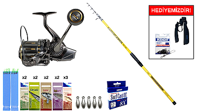 Remixon Arma 4.20m, 250Gr&Ryuji Momentum 10000 Silver UV 11+1BB Surf Seti - 1