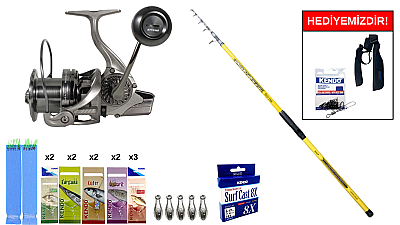 Remixon Arma 4.20M, 250Gr&Ryuji Momentum 6000 Silver 11+1BB Surf Seti - 1
