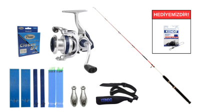 Remixon Tekno Boat 1.50m 50-100gr&Okuma ARIA-6000a Painting Silver 1BB Tekne Seti - 1