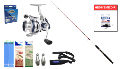 Remixon Tekno Boat 1.50m 50-100gr&Okuma ARIA-6000a Painting Silver 1BB Tekne Seti - 1