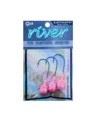RIVER MAGIC JIG HEAD PINKGLOW , 3P - 1
