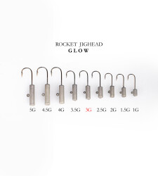 ROCKET JIGHEAD GLOW 4P 3G - ALESTA