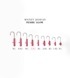 ROCKET JIGHEAD PEMBE GLOW 4P 3.5G - ALESTA