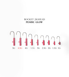 ROCKET JIGHEAD PEMBE GLOW 4P 4.5G - ALESTA