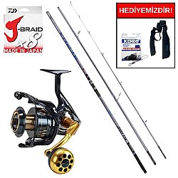 Ryuji Alpha Fuji 4.20m 100-250gr&Okuma Salina SA-8000A Blue 6+1BB Kurşun Arkası Set - Ryuji