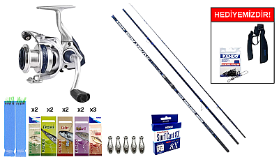 Ryuji Avantage 4.20M, 100-250Gr&Okuma ARIA-8000a Painting Silver 1BB Surf Seti - 1