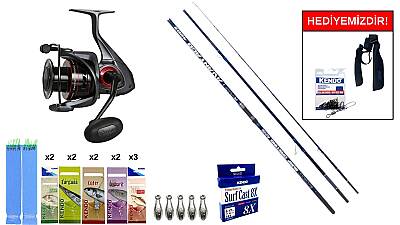 Ryuji Avantage 4.20M, 100-250Gr&Okuma Ceymar C-8000A Dark Grey 7+1BB Surf Seti - 1