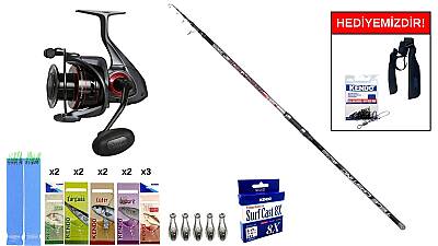 Ryuji Beach Side 3.60M, 150Gr&Okuma Ceymar C-8000A Dark Grey 7+1BB Surf Seti - 1