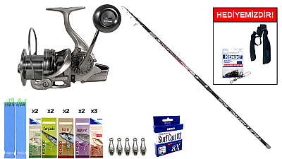 Ryuji Beach Side 3.90M, 150Gr&Ryuji Momentum 6000 Silver 11+1BB Surf Seti - 1
