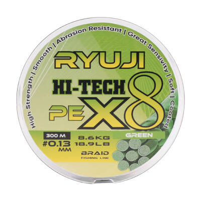 Ryuji Hi-Tech X8 300m Green İp Misina - 1
