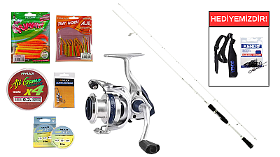 Ryuji Light Style 2.05M, 0.5-5Gr&Okuma ARIA-1000a Painting Silver 1BB LRF Seti - 1