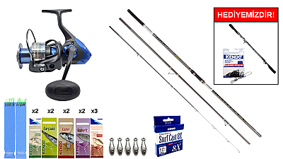 Ryuji Marvel 4.20M 100-250Gr&Okuma Safina SW-X SNW-8000A 4+1BB Surf Seti - 1