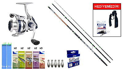Ryuji Momentum 4.20M, 100-250Gr&Okuma ARIA-8000a Painting Silver 1BB Surf Seti - 1