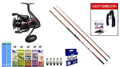 Ryuji Power Cast 4.20 100-280Gr&Okuma Ceymar C-6000A Dark Grey 7+1BB Surf Seti - 1
