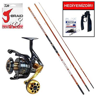 Ryuji Power Cast 4.20M 100-280Gr&Okuma Salina SA-6000HA Blue 6+1BB Kurşun Arkası Set - 1