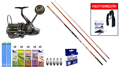 Ryuji Power Cast 4.20M 100-280Gr&Ryuji Momentum 10000 Silver UV 11+1BB Surf Seti - 1