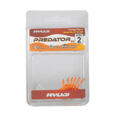 RYUJI PREDATOR ST33 ORANGE ÜÇLÜ İĞNE (6 ADET) - 2