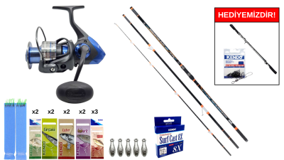 Ryuji Procasting Surf Fuji 4.25M, 100-300Gr&Okuma Safina SW-X SNW-8000A 4+1BB Surf Seti - 1