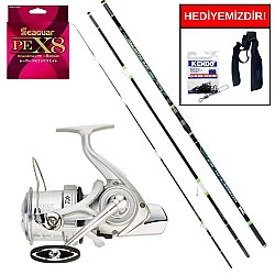 Ryuji Procasting Surf Fuji 4.25M 150-350Gr&Daiwa Crosscast S20 35 SCW 5000 C QD Kurşun Arkası Set - Daiwa