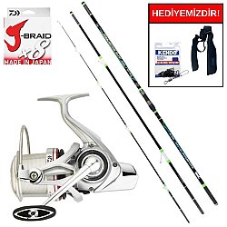 Ryuji Procasting Surf Fuji 4.25M 150-350Gr&Daiwa Emblem 35 CW 4000 QD Kurşun Arkası Set - Daiwa