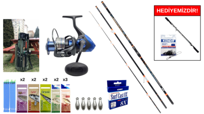 Ryuji Procasting Surf Fuji 4.50M, 100-300GR&Okuma Safina SW-X SNW-8000A 4+1BB Surf Seti - 1