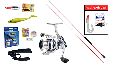 Ryuji Red Fox 2.70m 5-55gr&Okuma ARIA-3000a Painting Silver 1BB Spin Seti - 1