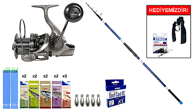 Ryuji Surf Master 4.20M, 100-250Gr&Ryuji Momentum 6000 Silver 11+1BB Surf Seti - 1