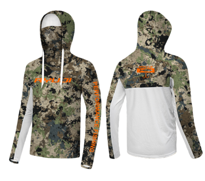RYUJI UV PERFORMANCE HOODIE SHIRT+NECK, CAMO - 1