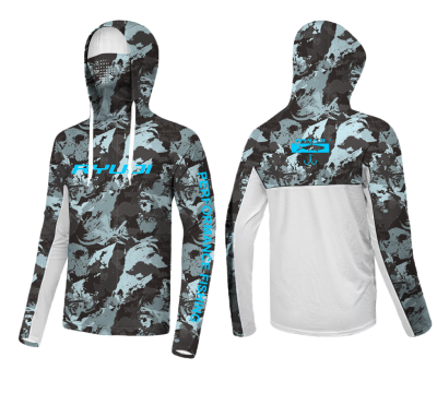 RYUJI UV PERFORMANCE HOODIE SHIRT+NECK, DARK TIDE - 1