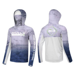 RYUJI UV PERFORMANCE HOODIE SHIRT+NECK, NAVY BLUE - Ryuji