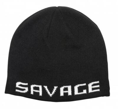 Savage Gear Logo Beanie One Size Black/White - 1