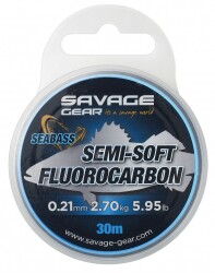 Savage Gear Semi-Soft Fluorocarbon Seabass 30 M Clear - Savage gear