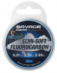 Savage Gear Semi-Soft Fluorocarbon Seabass 30 M Clear - Savage gear