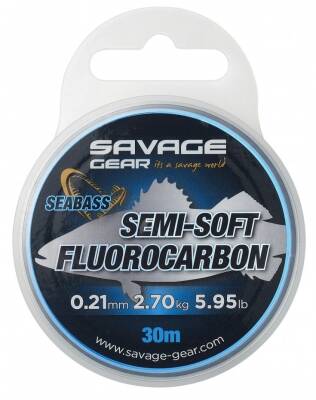 Savage Gear Semi-Soft Fluorocarbon Seabass 30 M Clear - 1