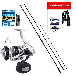 Shimano Aerlex H Surf Tubular 4,25m 225gr&Shimano Makina Saragosa 8000 SW A HG Surf Seti - Shimano