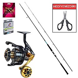 Shimano Bassterra XT 289 Cm 20-80 Gr&Okuma Salina SA-6000HA Blue 6+1BB Profesyonel Shore Jig Seti - Shimano