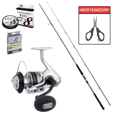 Shimano Bassterra XT Shore 305 Cm 50-150 Gr&Shimano Makina Saragosa 8000 SW A HG Profesyonel Shore Jig Seti - 1